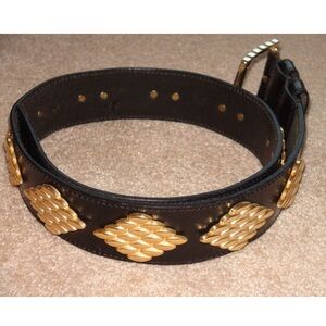 Barbieri Leather Gold Statement Belt